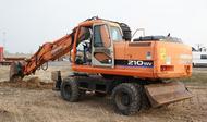 Аренда колёсного экскаватора Doosan-210, есть гидромолот. Ковш 1 куб.